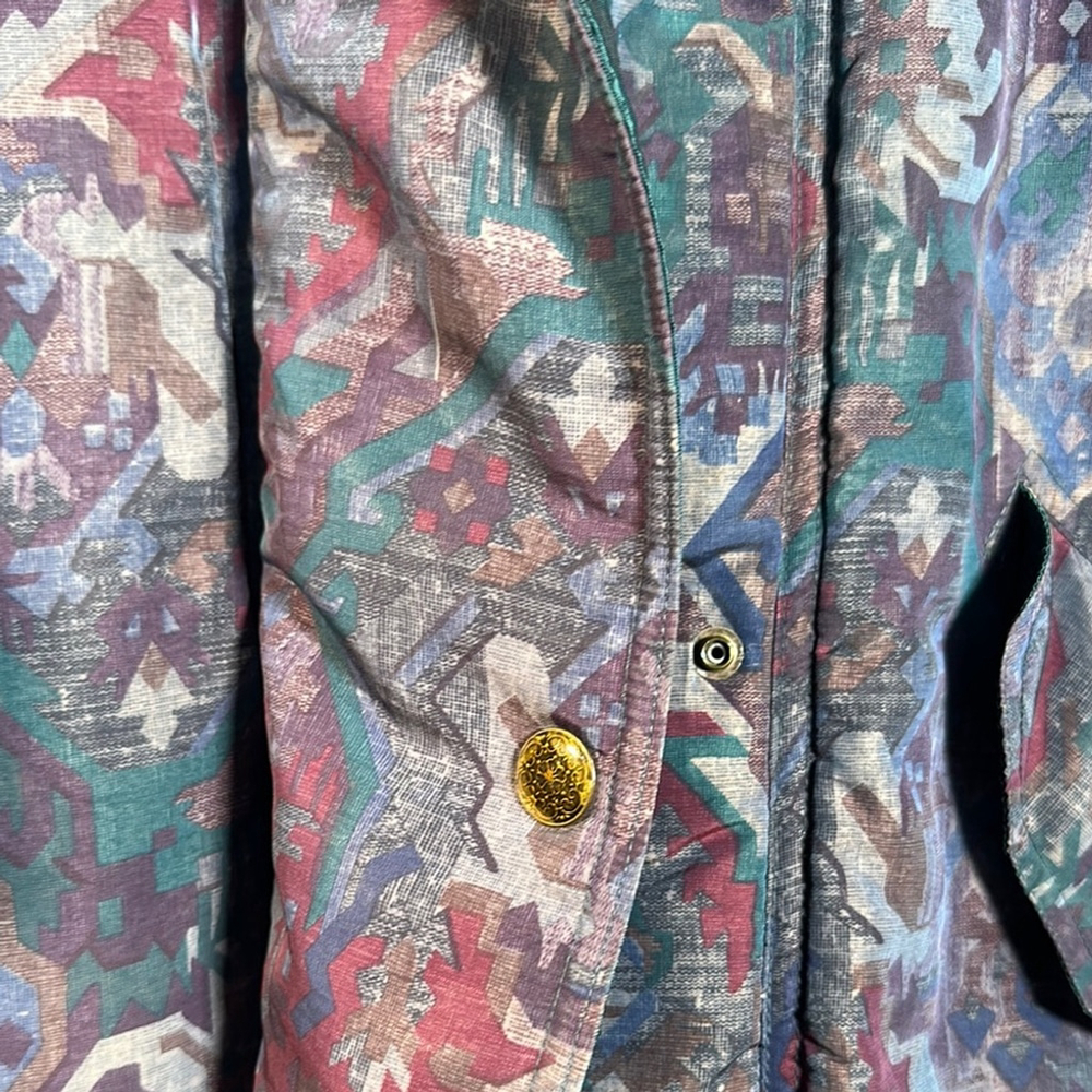 Retro 80s Vibrant Purple and Blue Bomber Jacket for Effortless Style PTP 24 - Picture 7 of 15